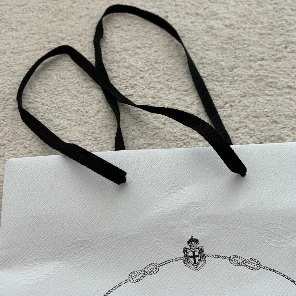 Prada White and Black Logo Shopping Bag